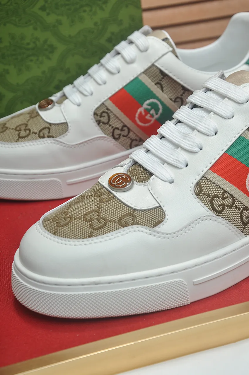 Men's men's shoes💰420💶[GUCCI Gucci] official website 1:1 men's sports shoes are now on the market, using original Gucci fabric + gluten lining, plus the official website original 1:1 comfortable outsole. Fashionable and versatile, super comfortable and breathable. 5 colors available, standard shoe size 38/45 (custom-made sizes 45 are non-refundable)